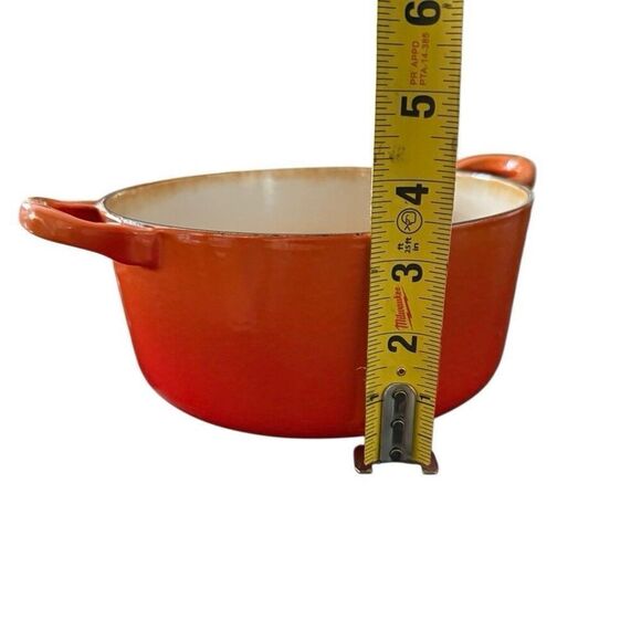 VTG Le Creuset France #B 2 Qt. Dutch Oven and Lid 2pc Set Flame - Picture 8 of 11